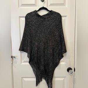 Black and Silver Poncho - One Size Fits All